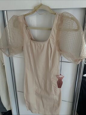 Women’s Puff Sleeve Mini Dress in Blush